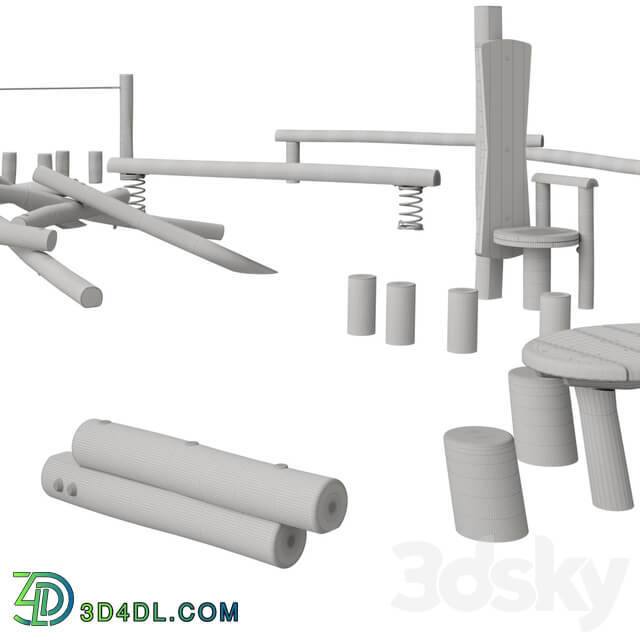 KOMPAN. EQUIPMENT FROM LOGS 3D Models