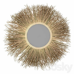 Bazar Bizar GRASS MIRROR Round wall mounted rattan mirror 