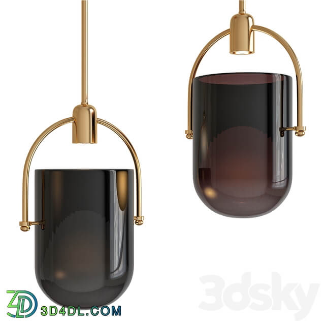 Mid Century Modern Chic 1 Light Pendant With Mouth blown Pendant light 3D Models