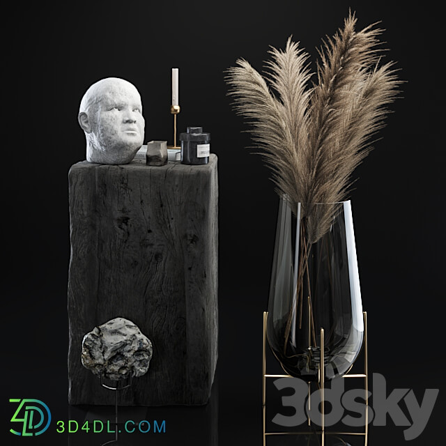 Decorative set 5 with dried plants