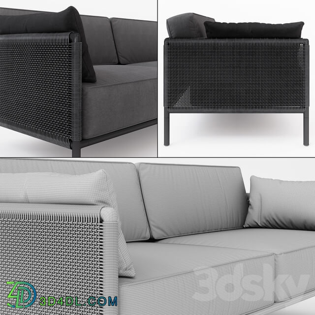 Encore Modern Garden 3 Seater Lounge Sofa