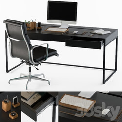 black office desk set 
