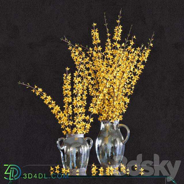 Flower Arrangement Forsythia Set1