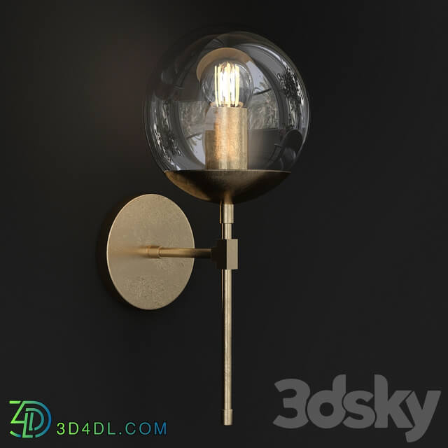 Brass Globe Sconce Bathroom Wall Lamp