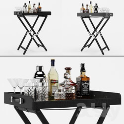 Other Bar table with alcohol Ralph Lauren Gavin tray and stand 