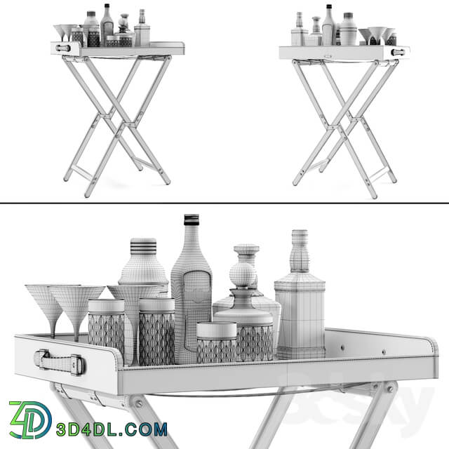 Other Bar table with alcohol Ralph Lauren Gavin tray and stand