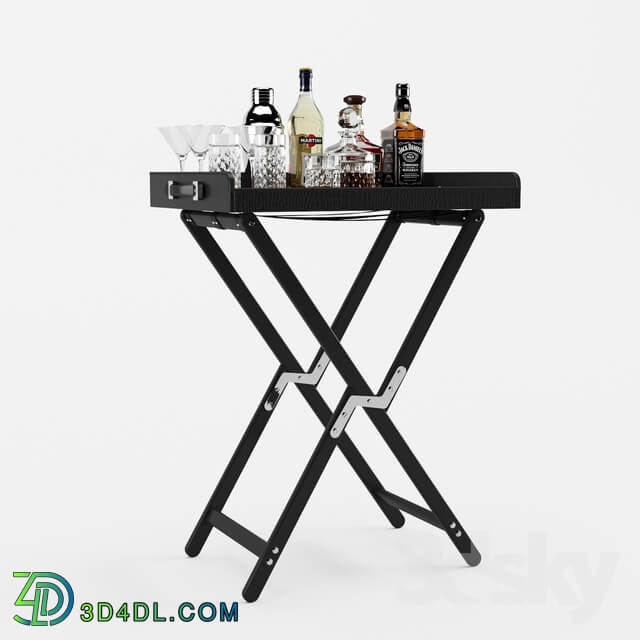 Other Bar table with alcohol Ralph Lauren Gavin tray and stand