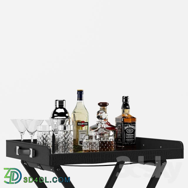 Other Bar table with alcohol Ralph Lauren Gavin tray and stand