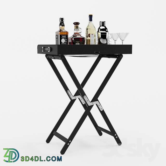 Other Bar table with alcohol Ralph Lauren Gavin tray and stand