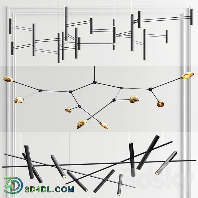 Brand Chandelier Collection 3 type Pendant light 3D Models