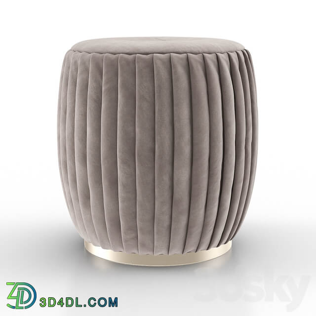 Bella Beige Velvet Ottoman