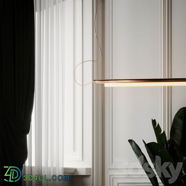 Pipeline Linear Suspension Light by Caine Heintzman from ANDlight Pendant light 3D Models