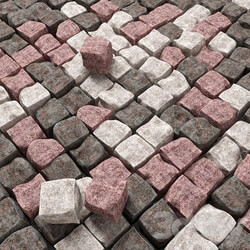 Chipped granite paving Paving granite chipped 3D Models 