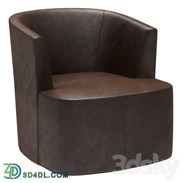 Restoration Hardware Arden Leather Swivel Chair