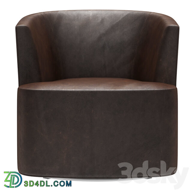 Restoration Hardware Arden Leather Swivel Chair