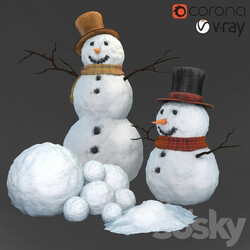 Snowman Urban environment 3D Models 