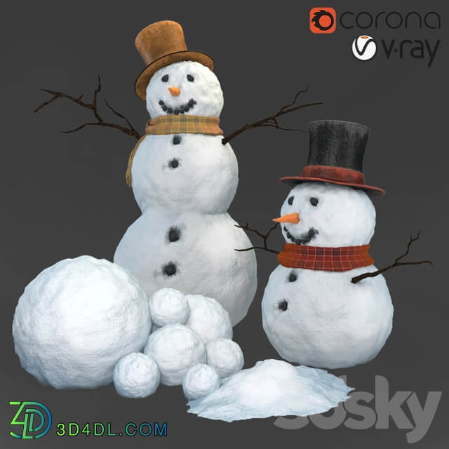 Snowman Urban environment 3D Models