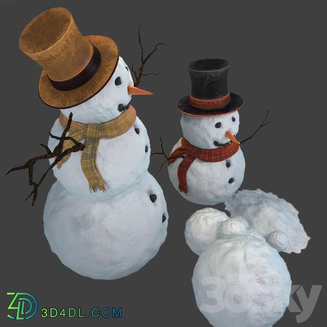 Snowman Urban environment 3D Models