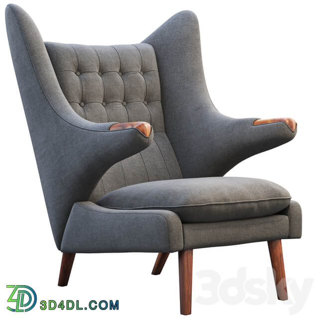 PP19 Papa Bear chair and ottoman 3D Models