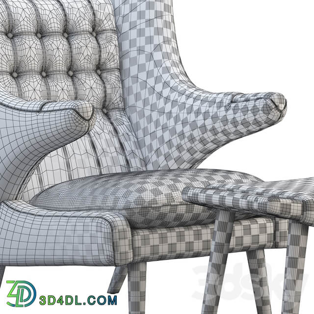 PP19 Papa Bear chair and ottoman 3D Models