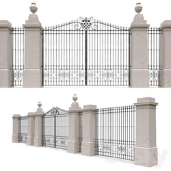 Classic gate and fence 3D Models 