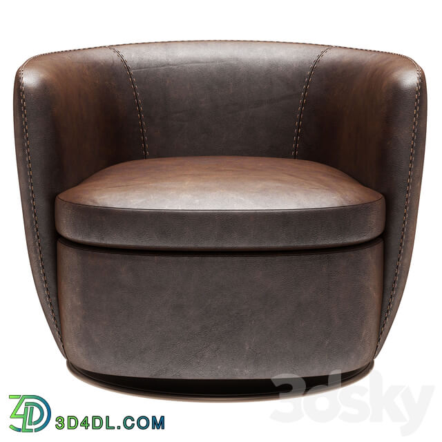 Restoration Hardware Klein Leather Swivel Chair