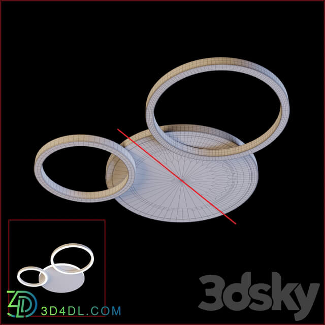 Led omicron ring light Ceiling lamp 3D Models