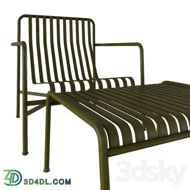 Hay Palissade Lounge Chair High with table