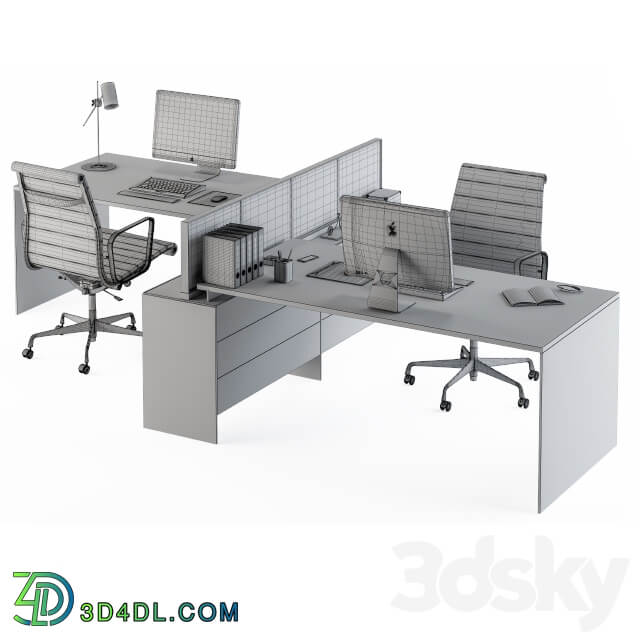 Office Set White and Cream