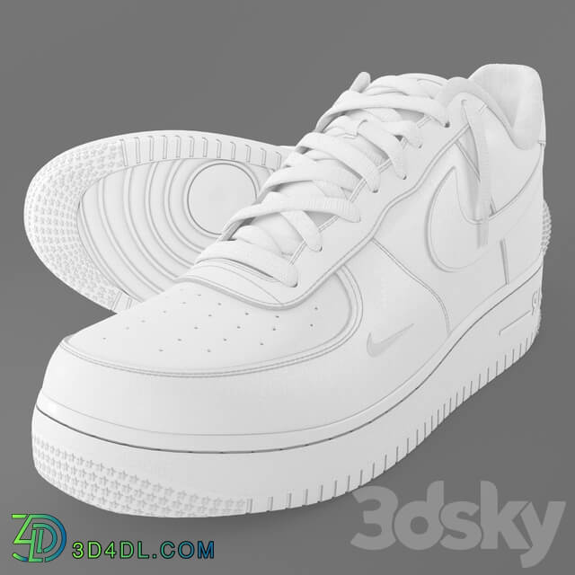 Nike Air Force 1 Footwear 3D Models