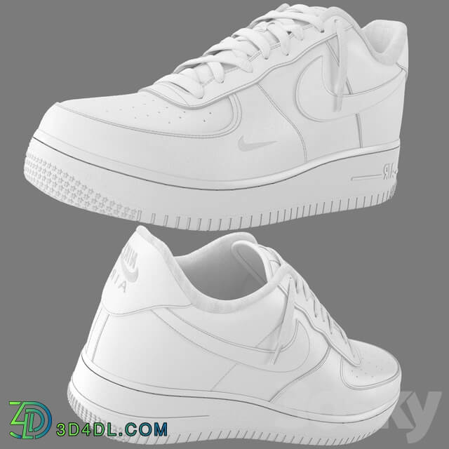 Nike Air Force 1 Footwear 3D Models