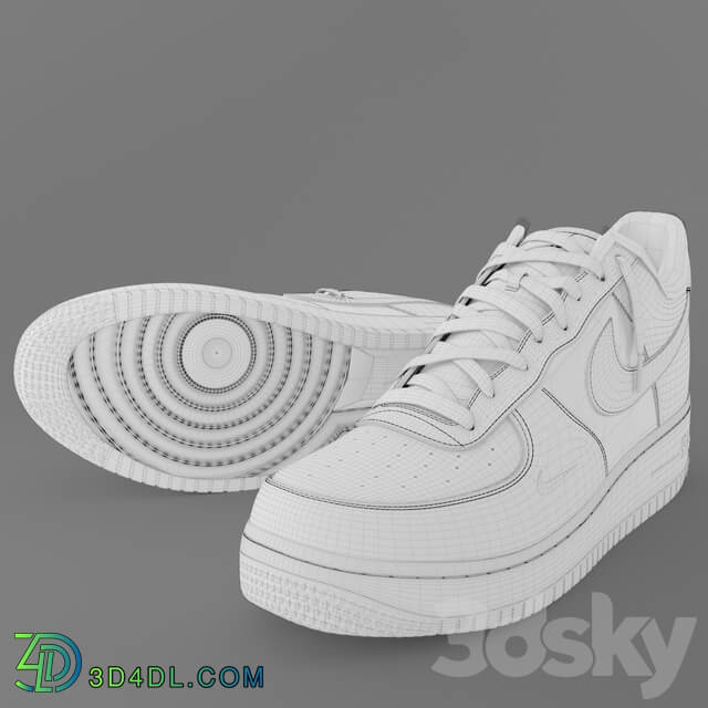 Nike Air Force 1 Footwear 3D Models