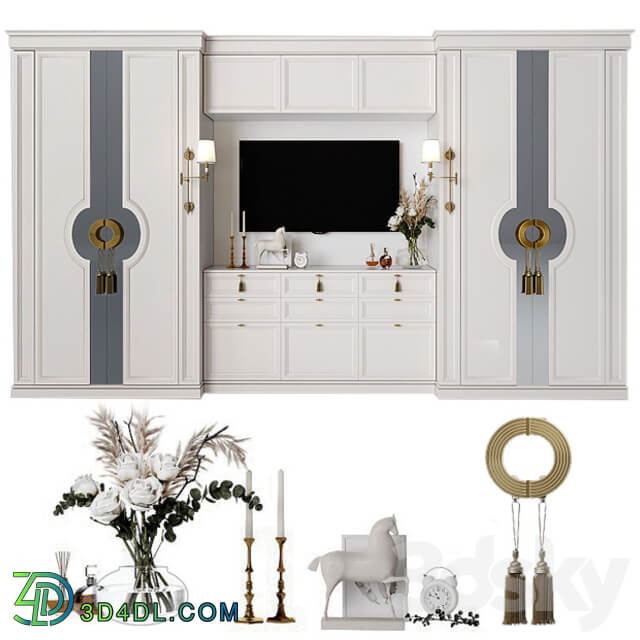 Cabinet with TV 7 zone 3D Models