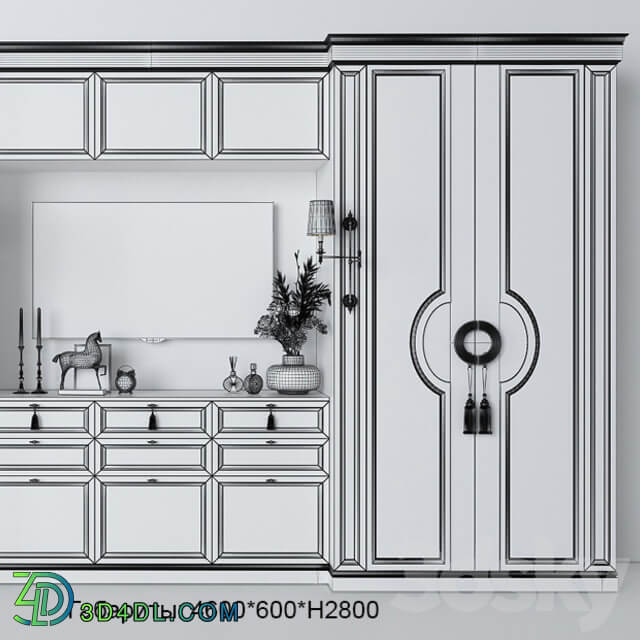 Cabinet with TV 7 zone 3D Models