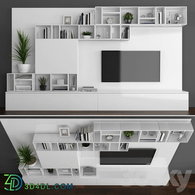 Tv stand set 085 3D Models