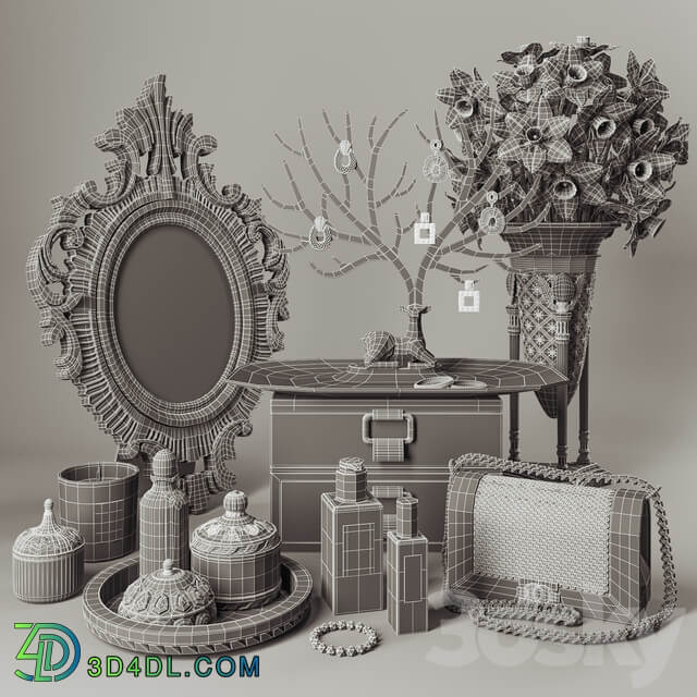 Decorative set for ladies dressing table