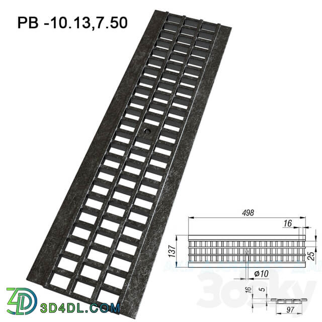 Water intake storm gratings 3D Models