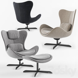 Calligaris LAZY armchair with 4 spoke base 