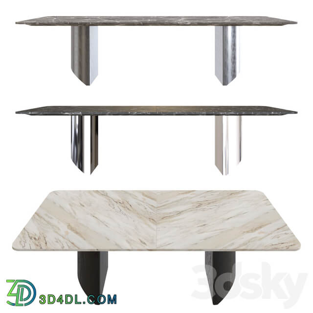 Minotti Wedge Rectangular Marble Top