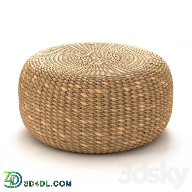 Other Bazar Bizar WATERHYACINTH Pouf Round natural fiber pouf