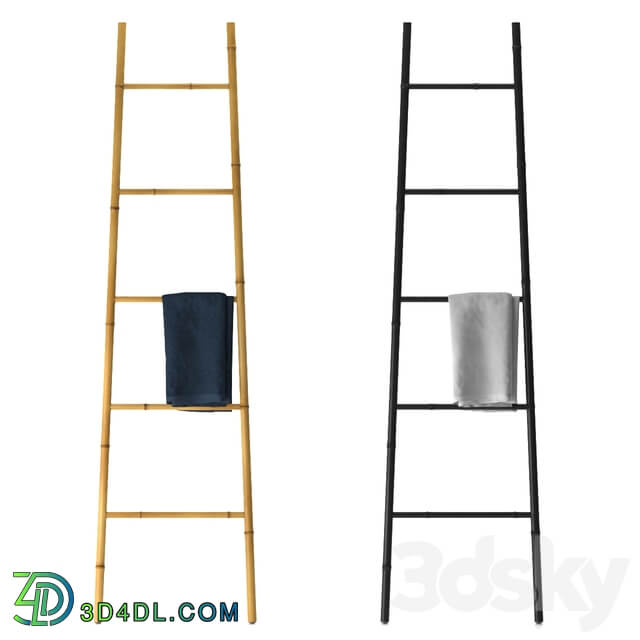 Bamboo ladder towel rail