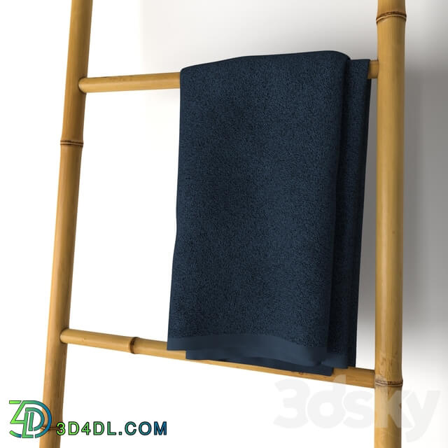 Bamboo ladder towel rail