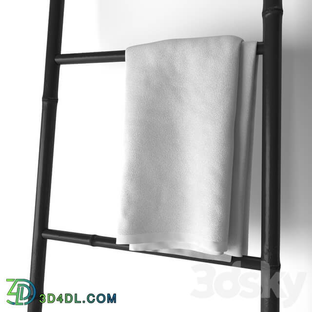 Bamboo ladder towel rail