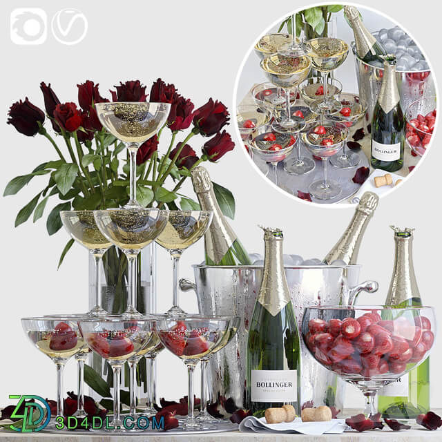 Champagne decorative set