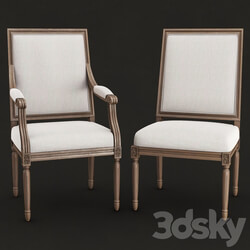 Restoration hardware Vintage french square upholstered chairs 