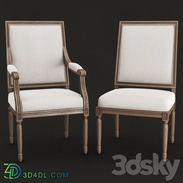 Restoration hardware Vintage french square upholstered chairs