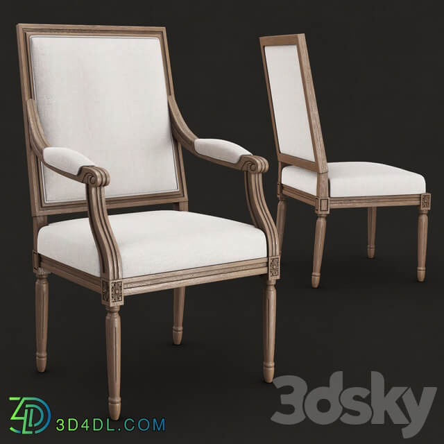 Restoration hardware Vintage french square upholstered chairs