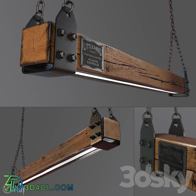 Wood Beam LED Pendant Light No.1 Pendant light 3D Models