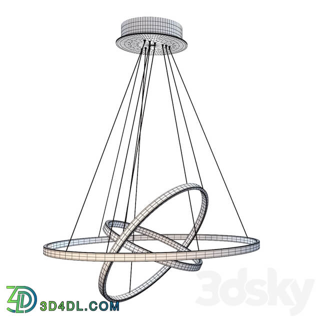 Chandelier contemporary hanging rings LED ring Pendant light 3D Models