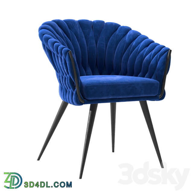 Chair with Armrest Knot Blue